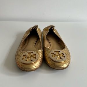 Tory Burch Mirror Snake Reva Flats